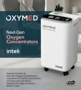 Oxymed Inteli 5 LPM Oxygen Concentrator with Smart SpO₂ Control | Ultra-Quiet | Made in India